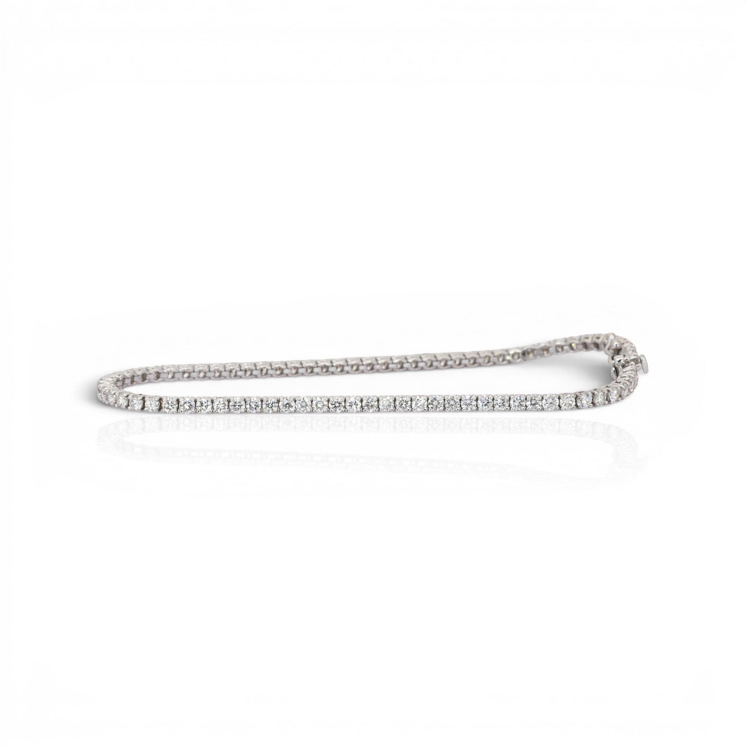 3.01 Carats IGI Certified Natural Diamonds 18k White Gold Tennis Bracelet