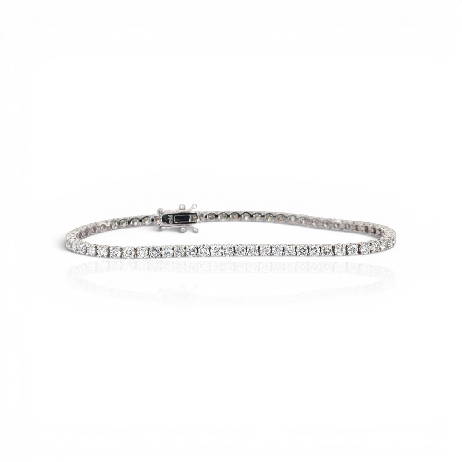 4.01 Carats IGI Certified Natural Diamonds 18k White Gold Tennis Bracelet