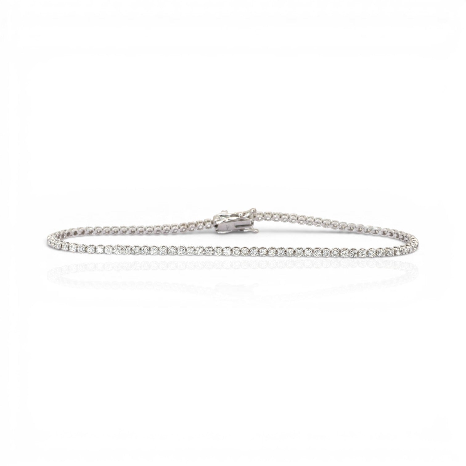 1.20 Carats IGI Certified Natural Diamonds 18k White Gold Tennis Bracelet