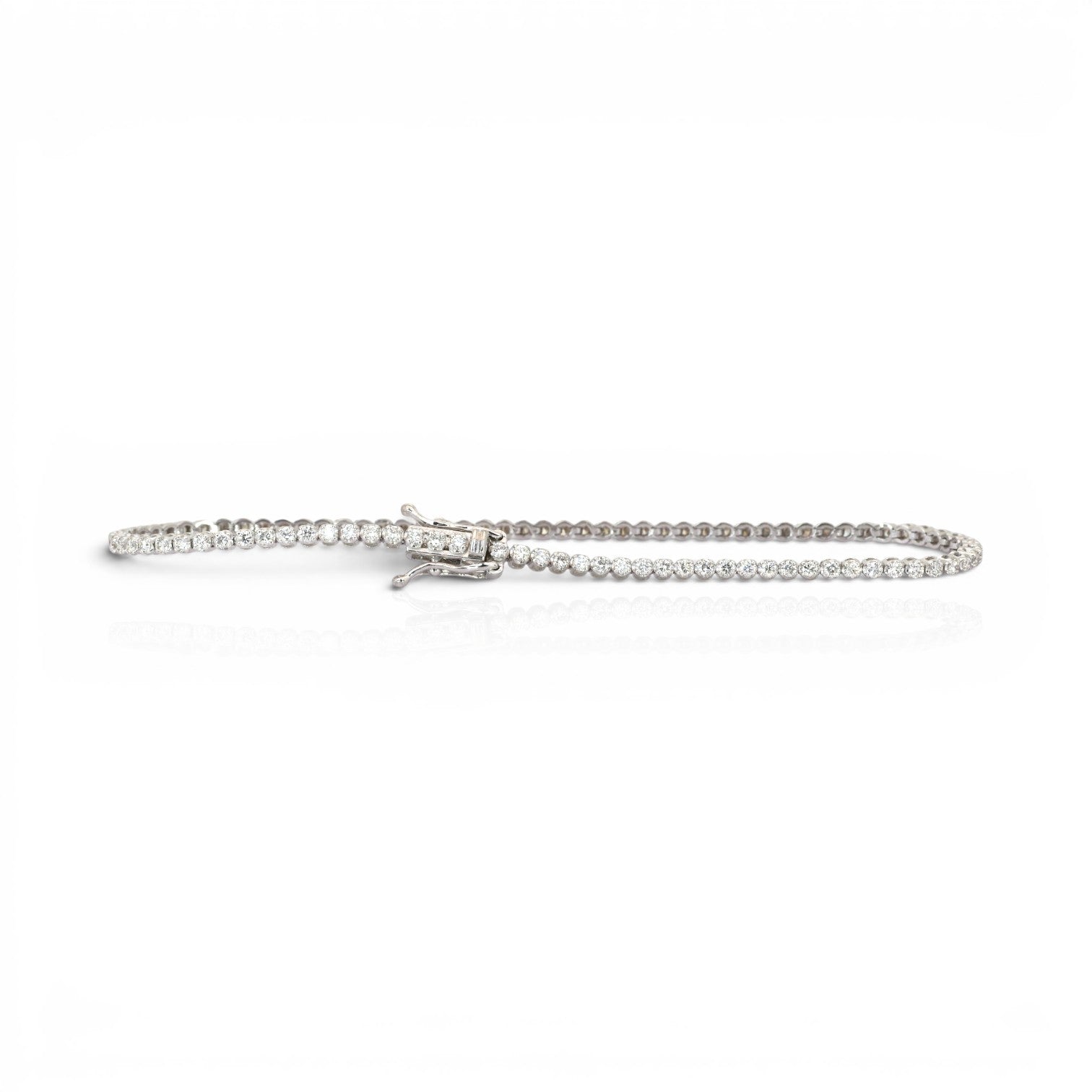 1.20 Carats IGI Certified Natural Diamonds 18k White Gold Tennis Bracelet