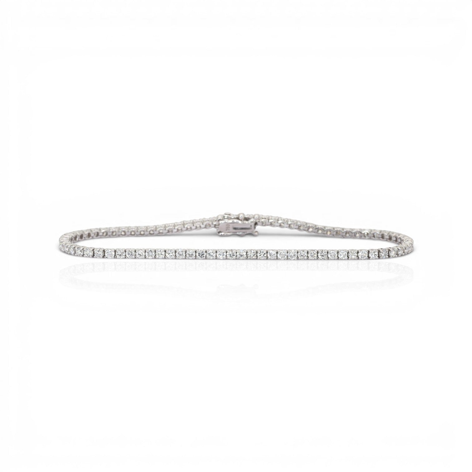 2.60 Carats IGI Certified Natural Diamonds 18k White Gold Tennis Bracelet