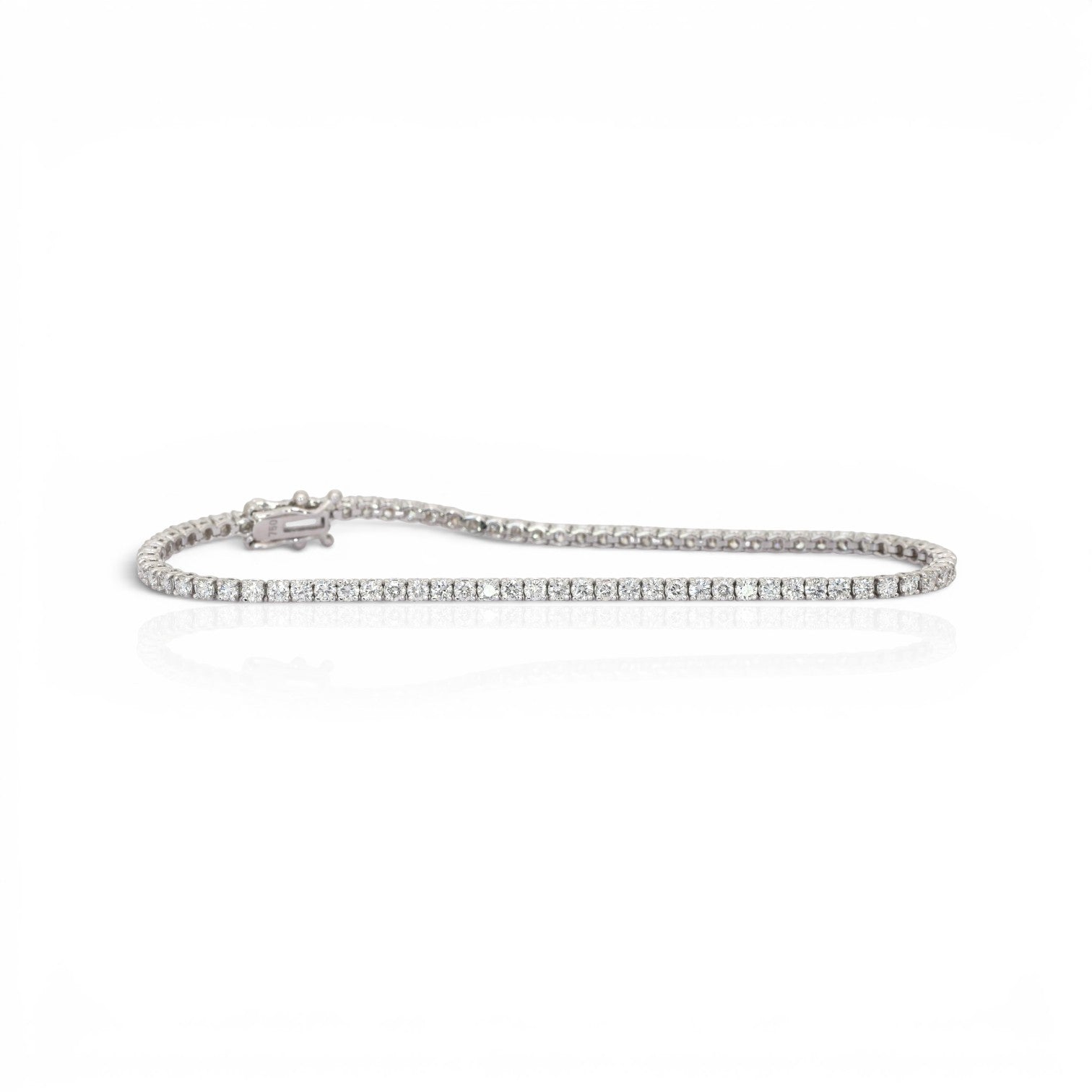 2.60 Carats IGI Certified Natural Diamonds 18k White Gold Tennis Bracelet