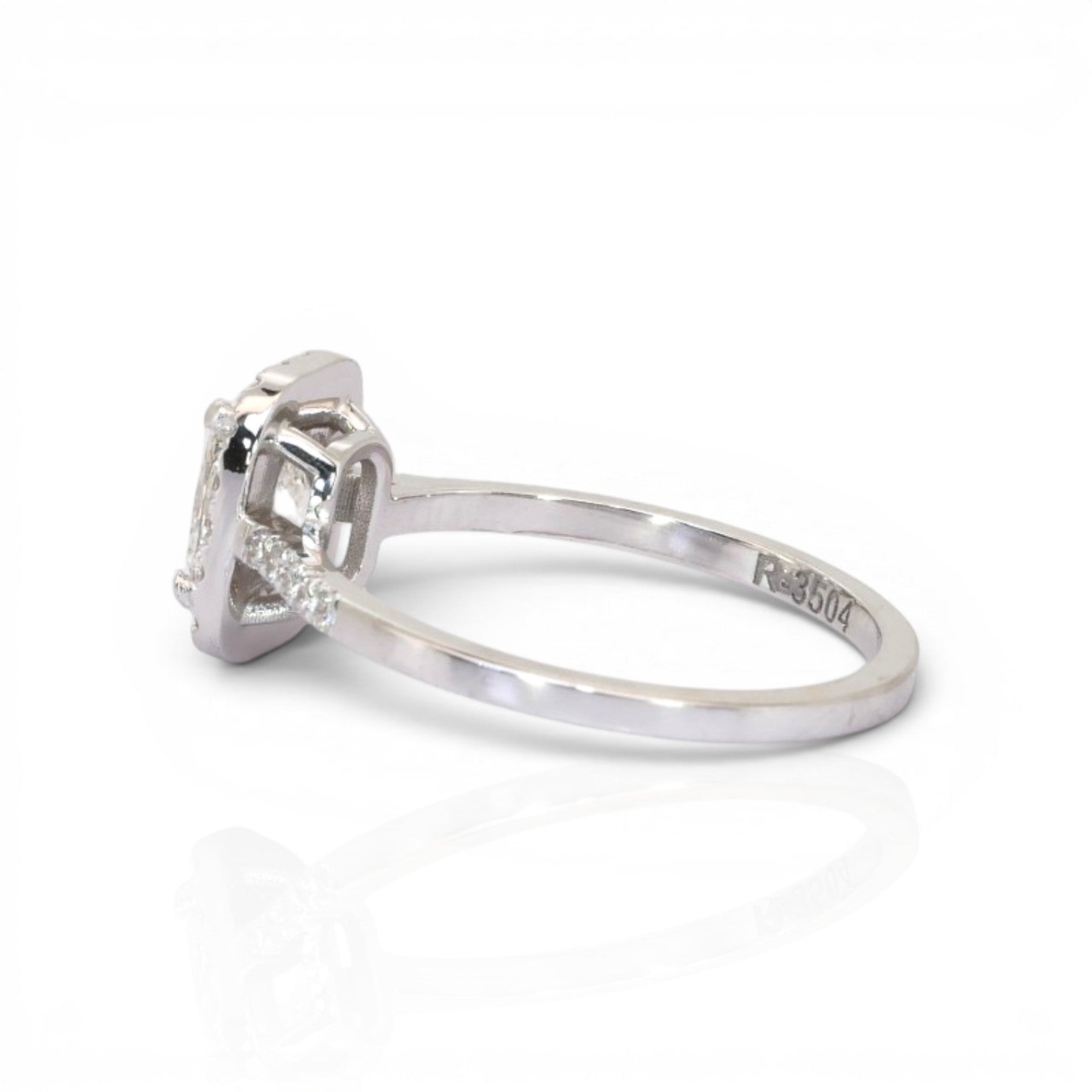 1.21 Carats IGI Certified Natural Diamonds 18k White Gold Halo Ring