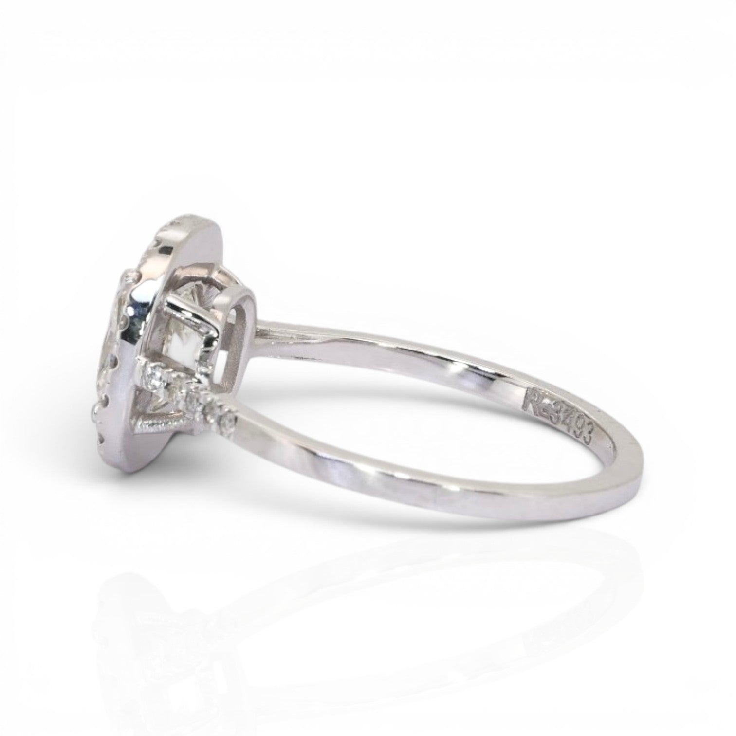 1.84 Carats IGI Certified Natural Diamonds 18k White Gold Halo Ring