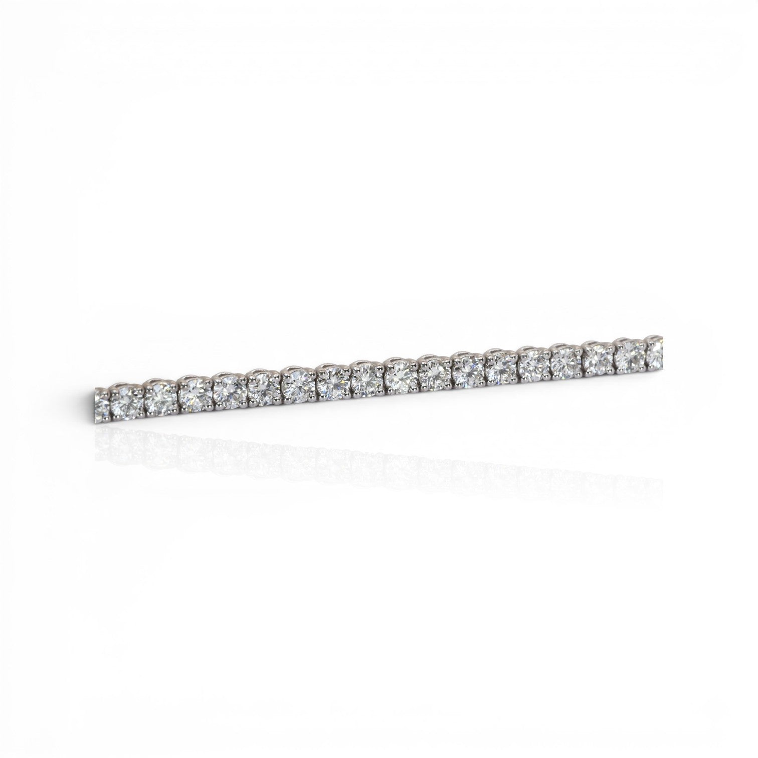 6.88 Carats IGI Certified Natural Diamonds 18k White Gold Tennis Bracelet