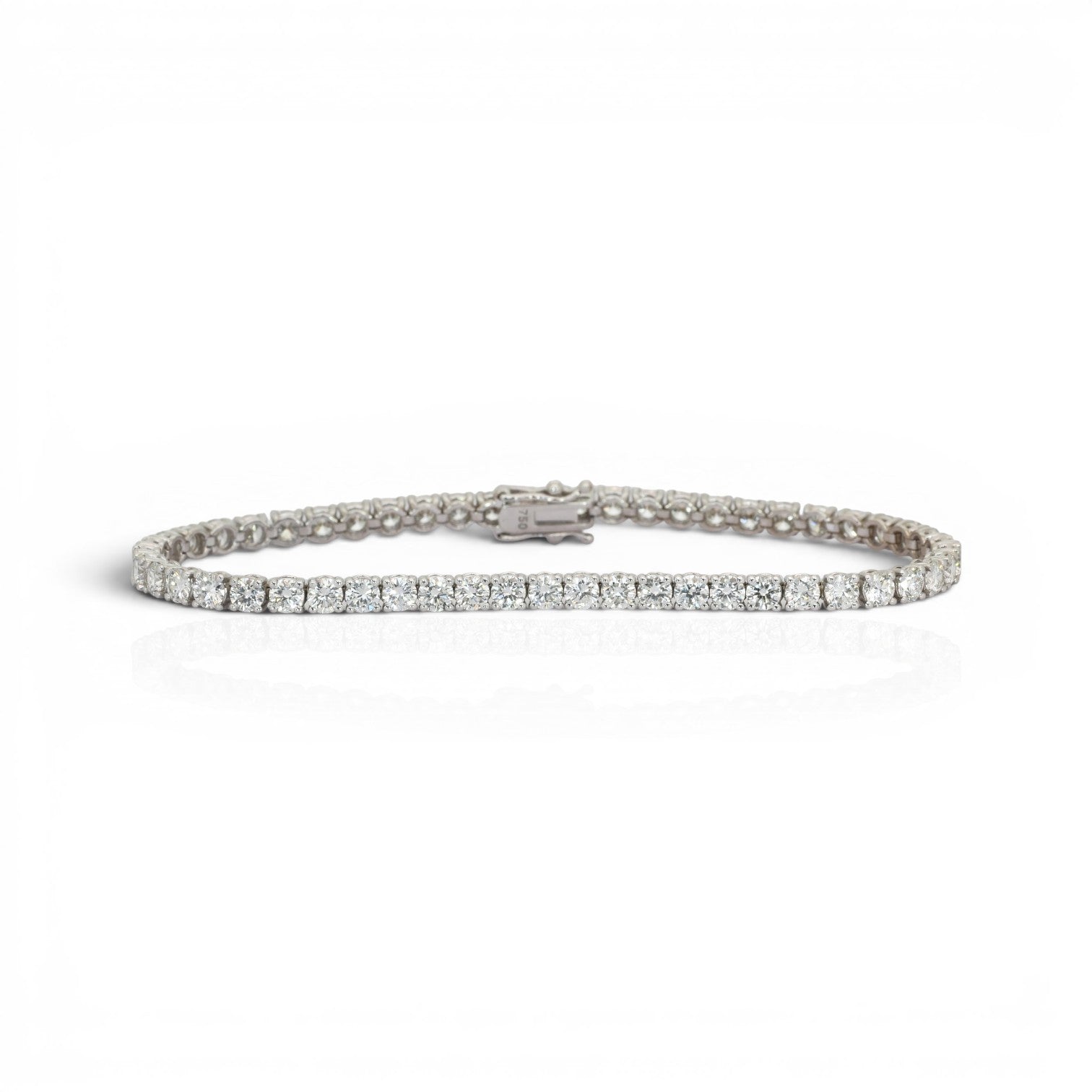 6.01 Carats IGI Certified Natural Diamonds 18k White Gold Tennis Bracelet
