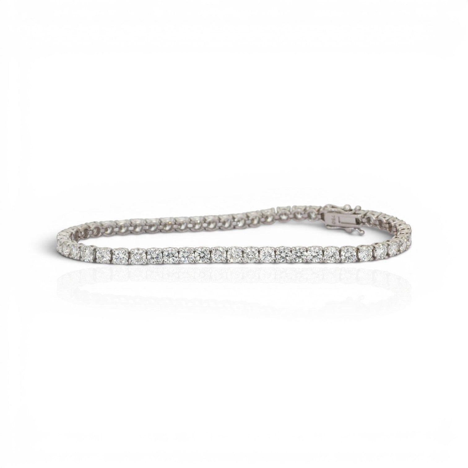 6.01 Carats IGI Certified Natural Diamonds 18k White Gold Tennis Bracelet