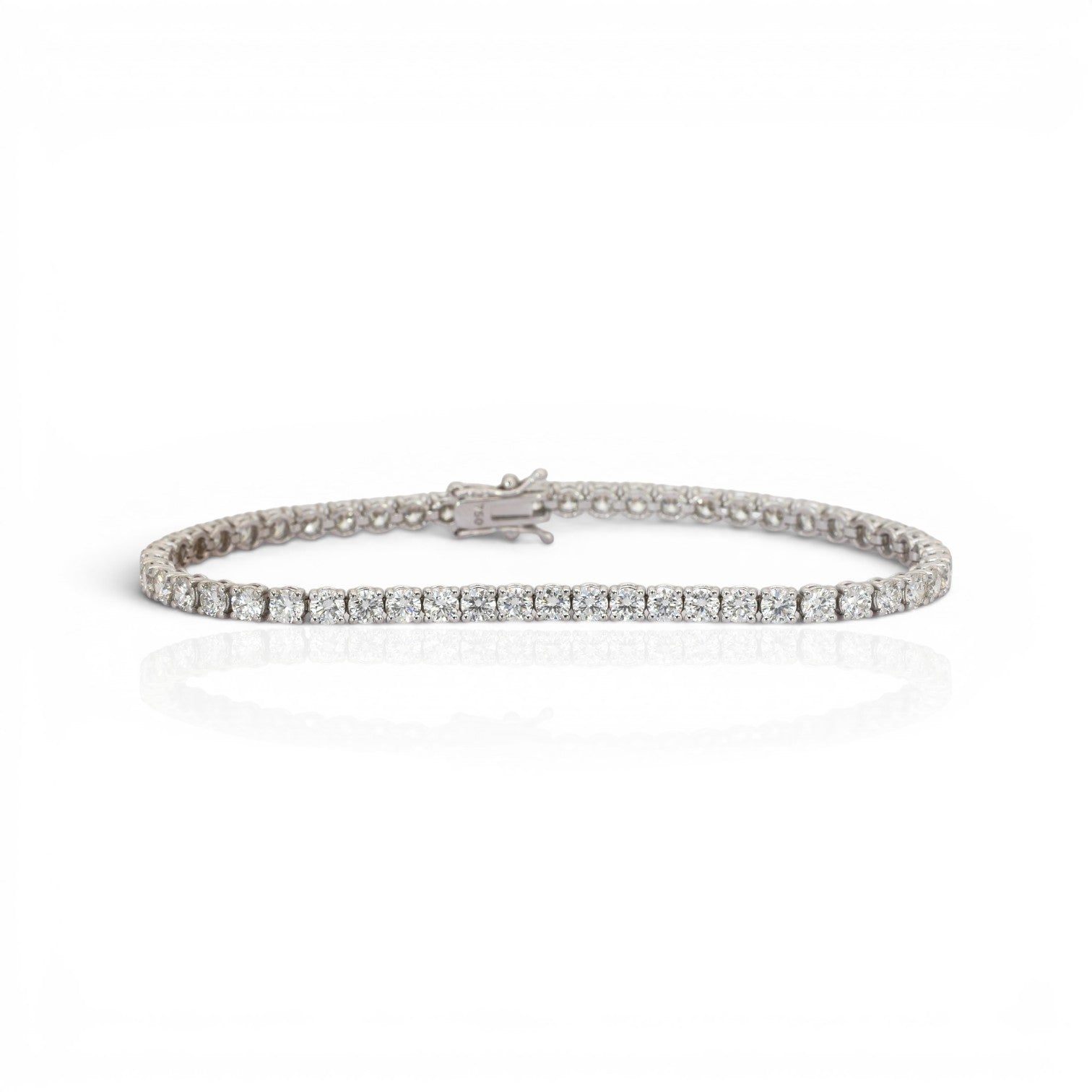 6.63 Carats IGI Certified Natural Diamonds 18k White Gold Tennis Bracelet