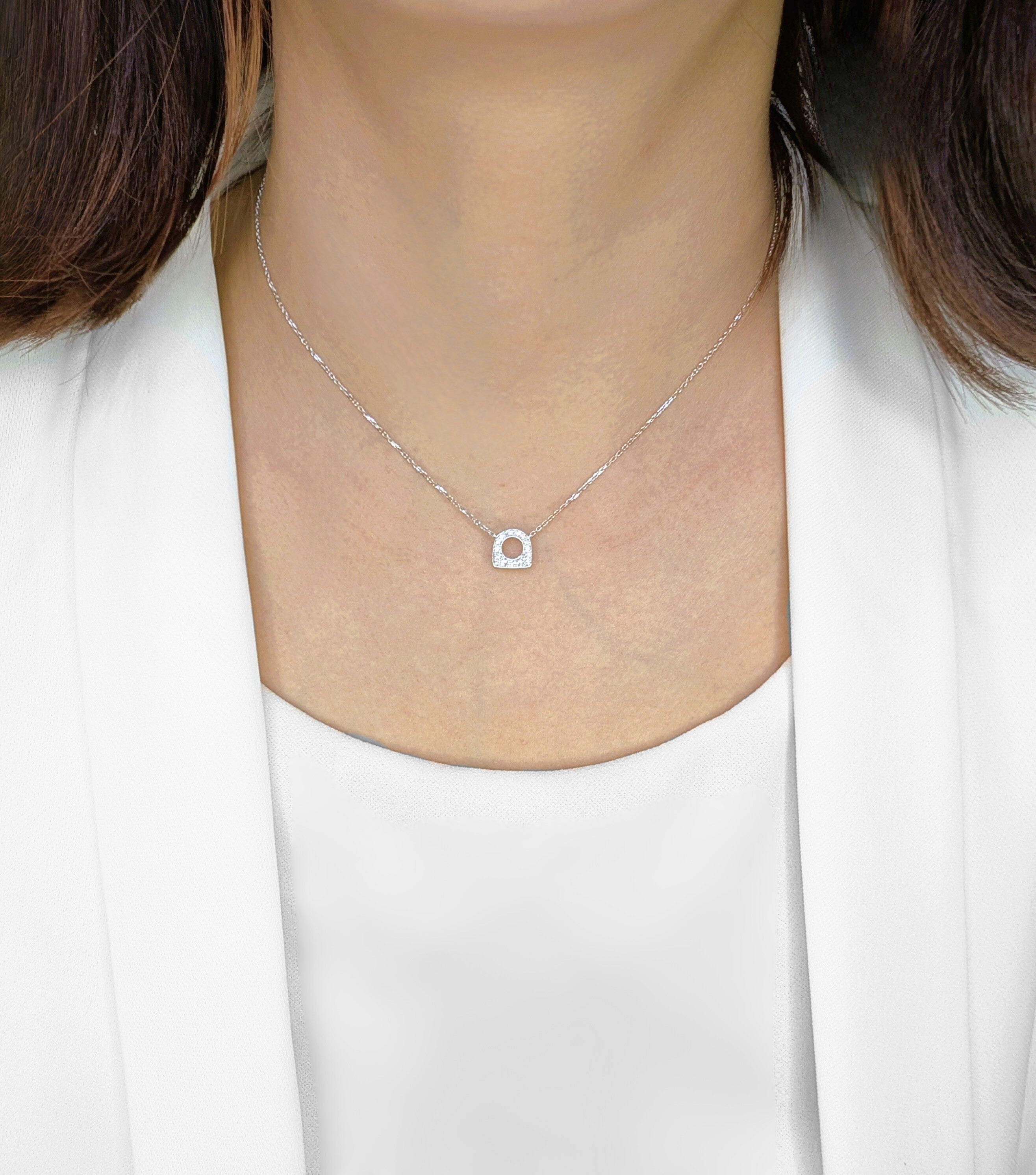 Elegant 0.14ct Natural Diamond Necklace in 18K White Gold