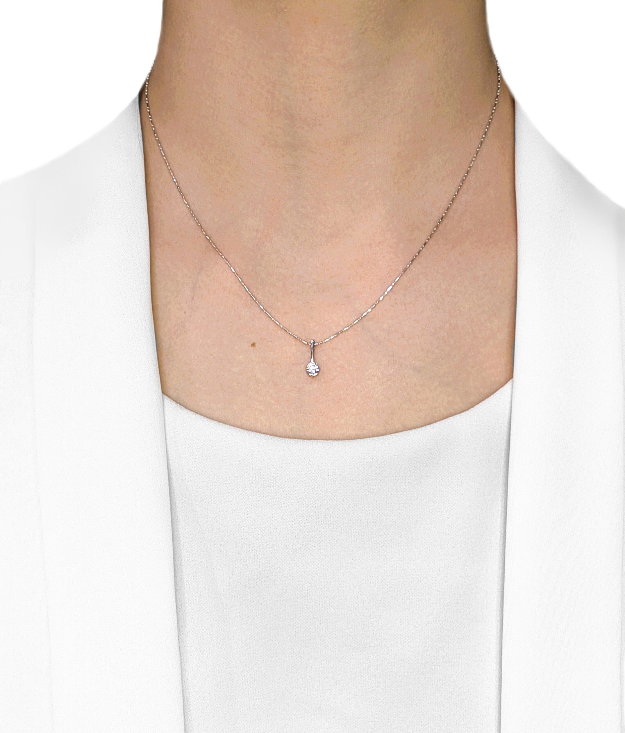 Dazzling 0.25ct Natural Diamond 18K White Gold Pendant