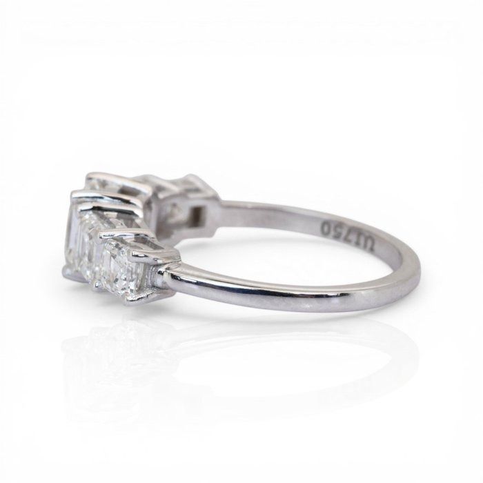 2.49 Carat GIA Certified 18K White Gold 5-Stone Ring