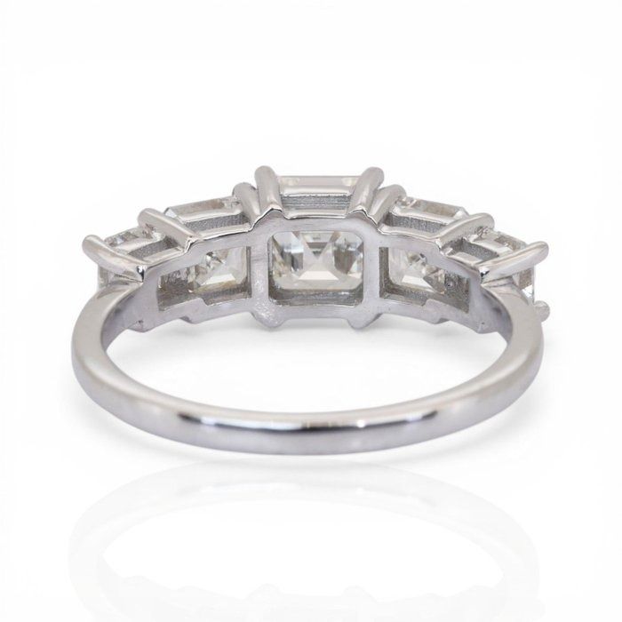 2.49 Carat GIA Certified 18K White Gold 5-Stone Ring