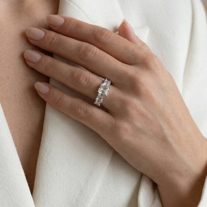 2.49 Carat GIA Certified 18K White Gold 5-Stone Ring