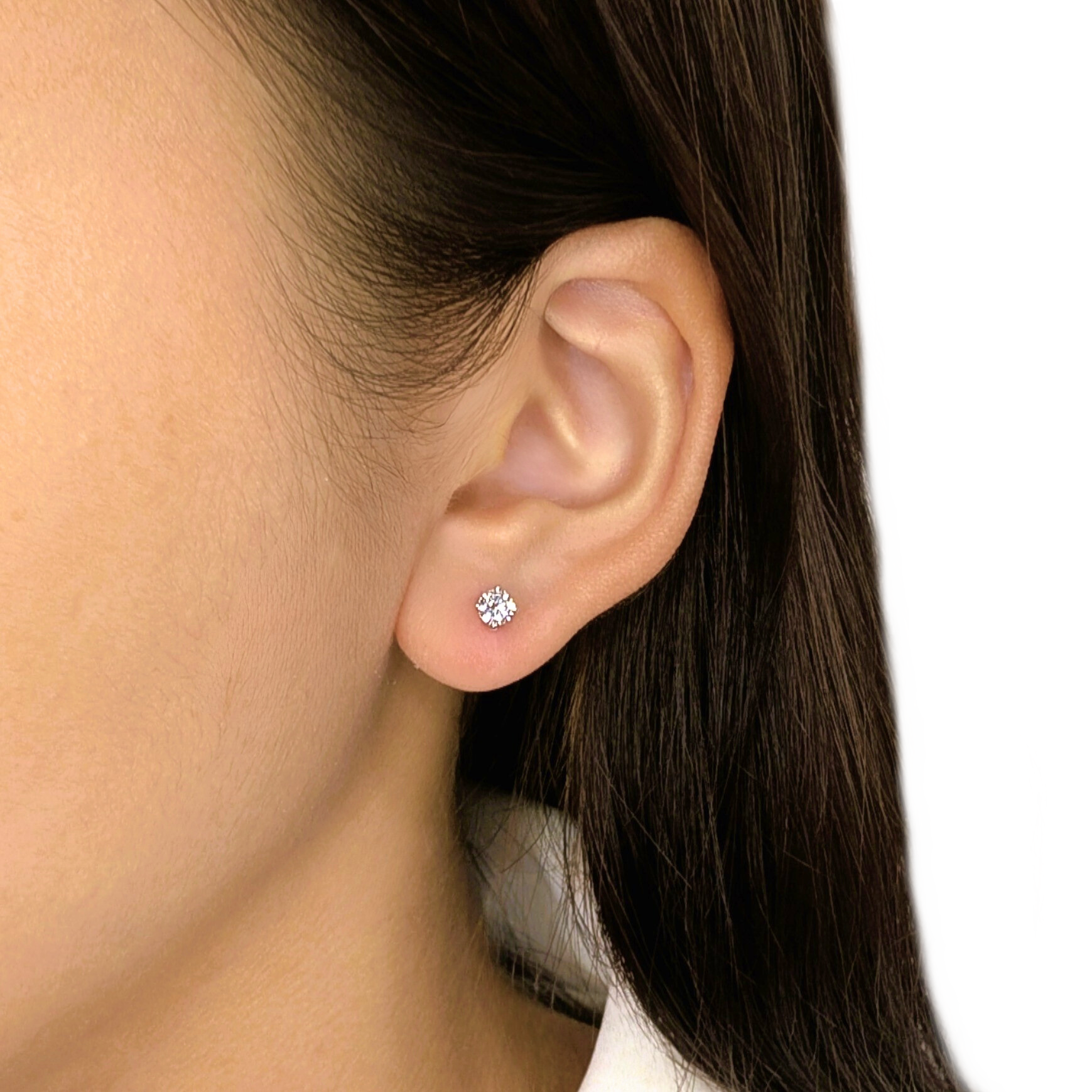 Classic 0.45ct Natural Diamond Stud Earrings in 18K White Gold