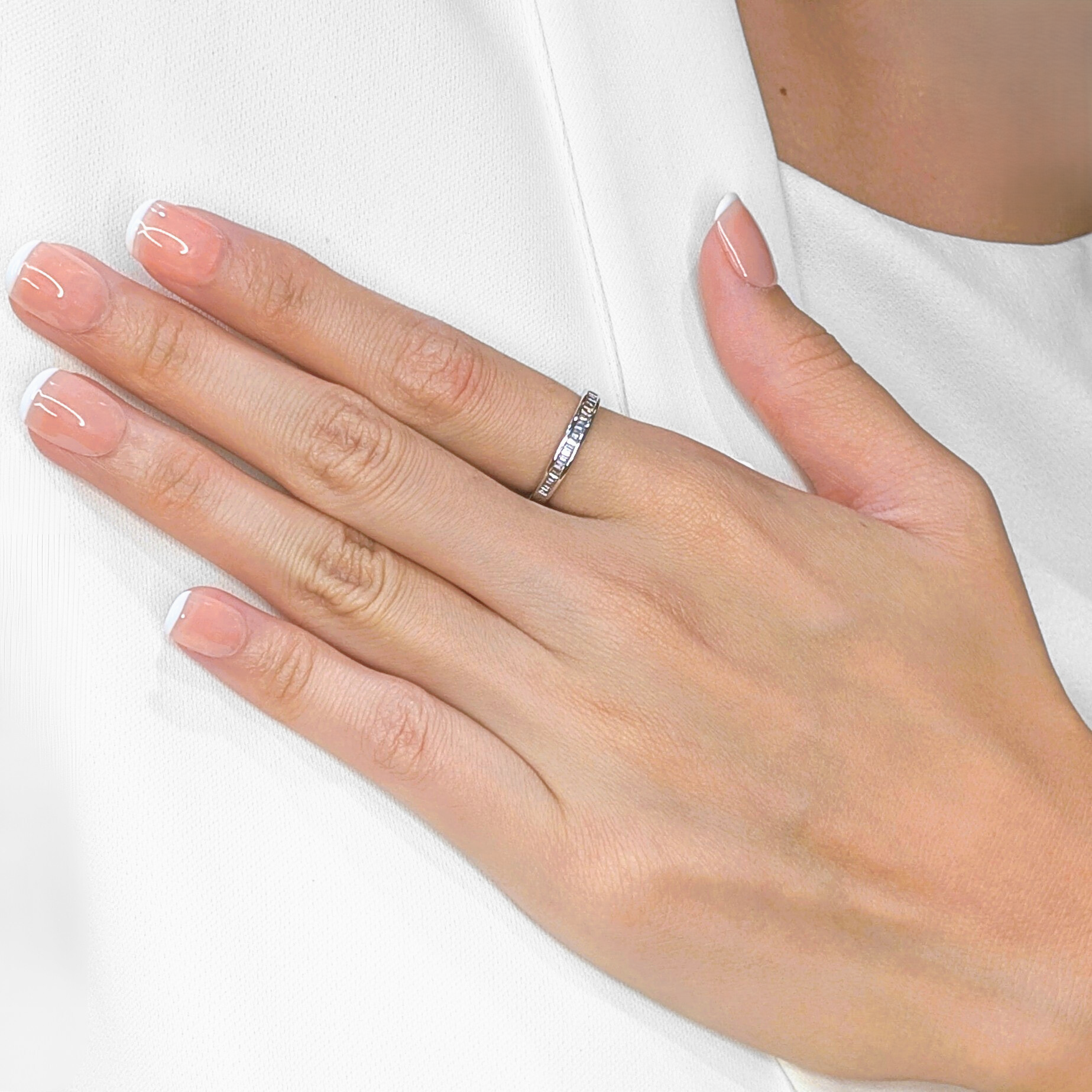 Minimalist 0.26ct Natural Diamond Ring in 18K White Gold