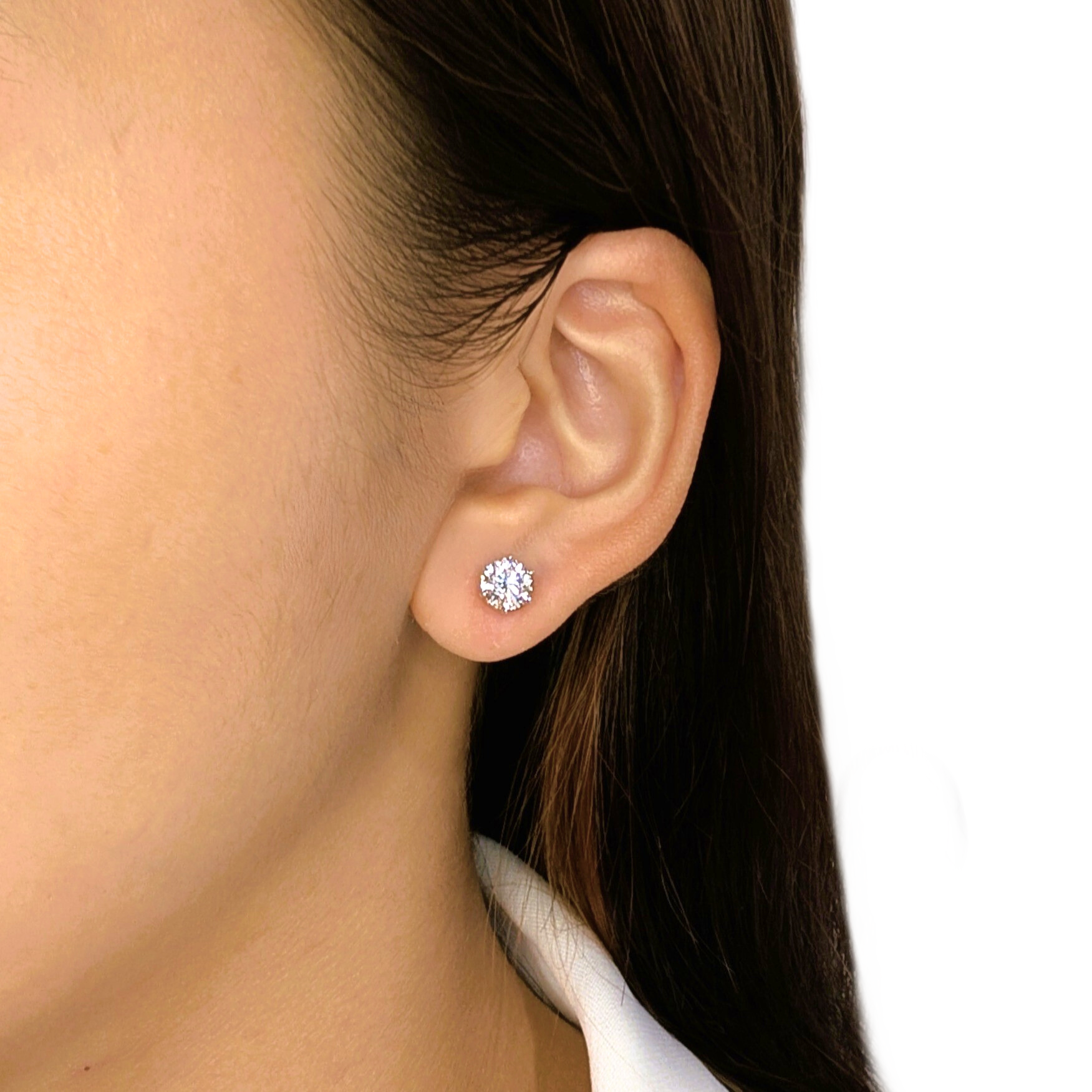 Exquisite 2.00ct Natural Diamond Stud Earrings by Sarina in 18K White Gold - GIA Certified