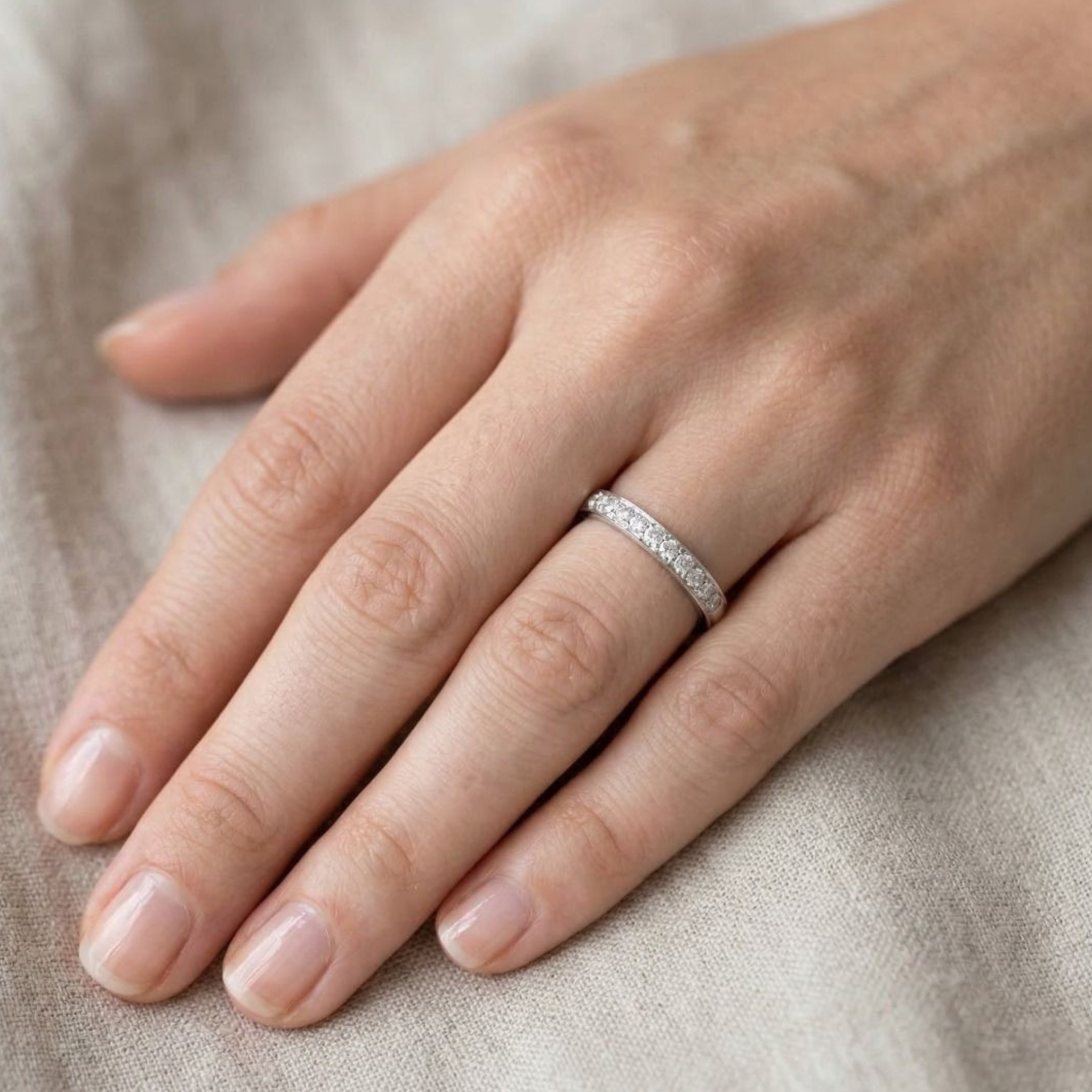 Timeless 0.30ct Natural Diamond Half-Eternity Ring in 18K White Gold