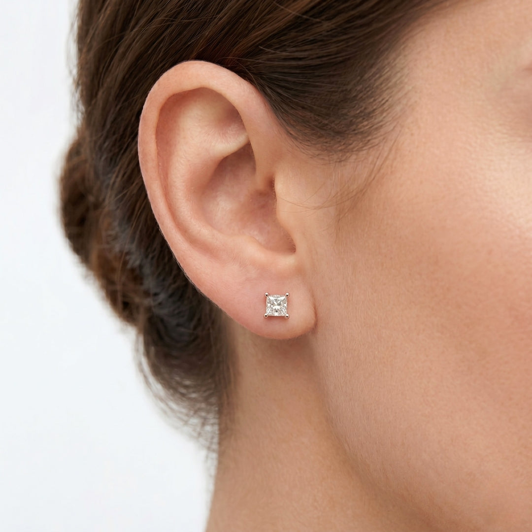 2.02 Carats IGI Certified Natural Diamond 18K Rose Gold Stud Earrings