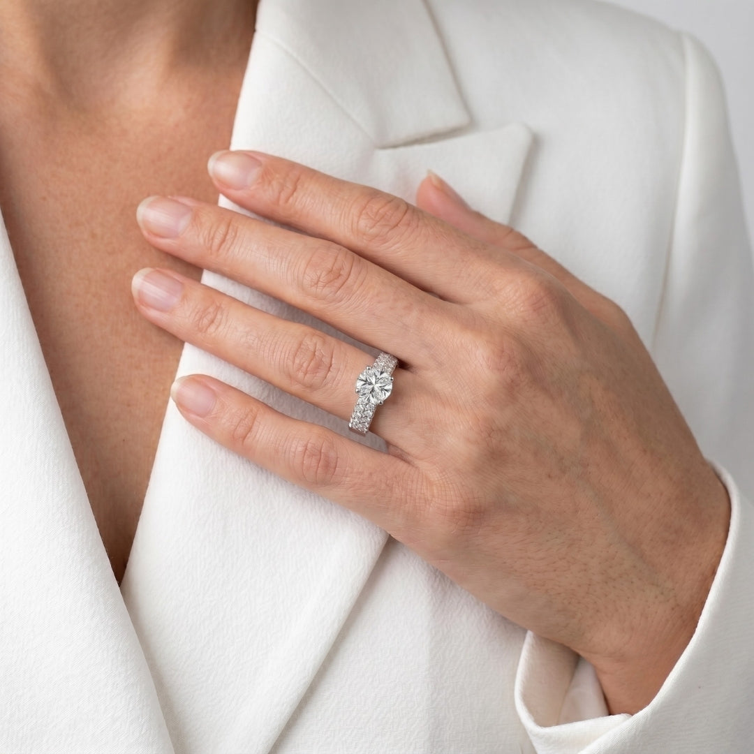 1.31 Carats IGI Certified Natural Diamonds 18k White Gold Ring