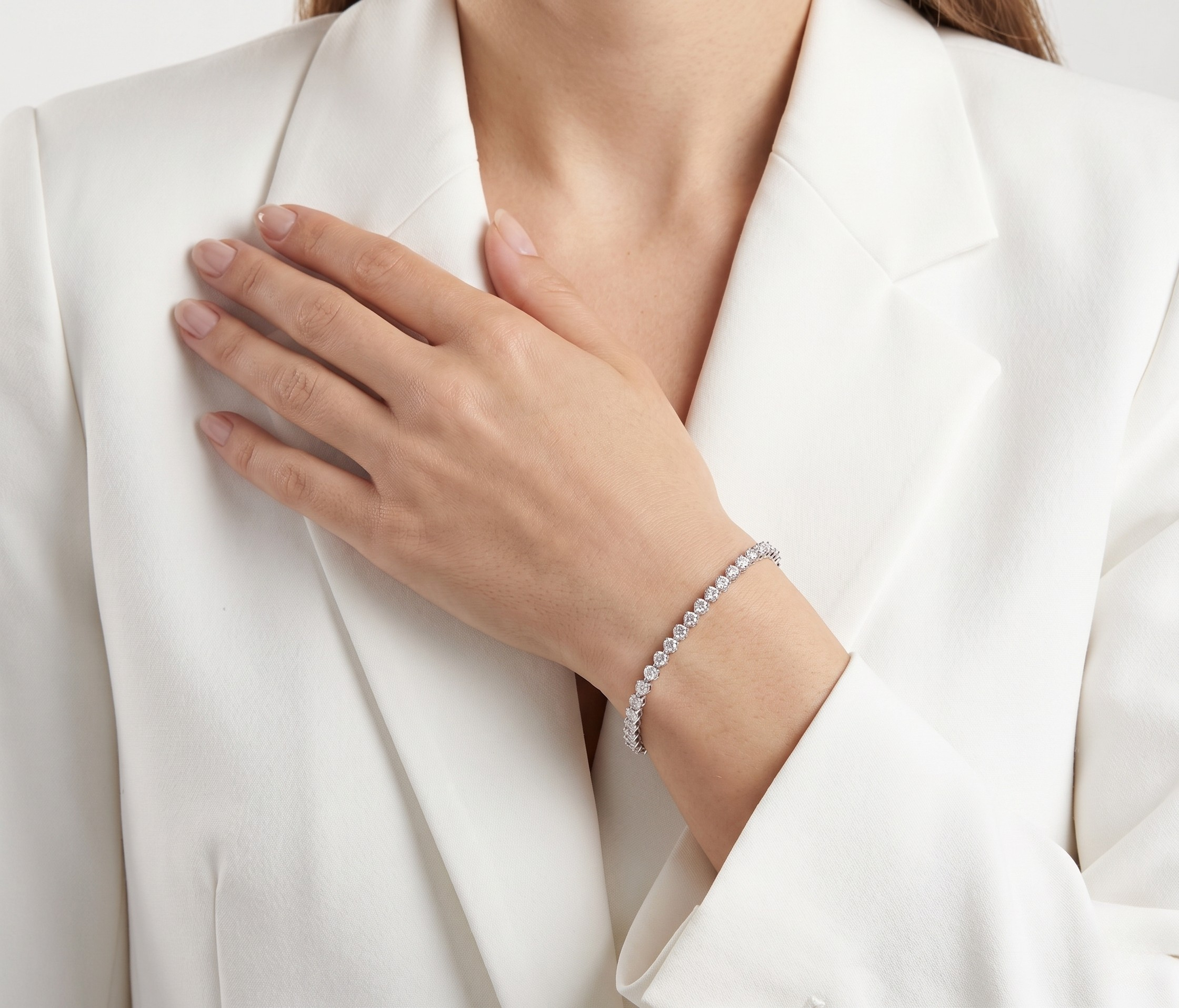 Timeless 2.07ct Natural Diamond Tennis Bracelet in 18K White Gold