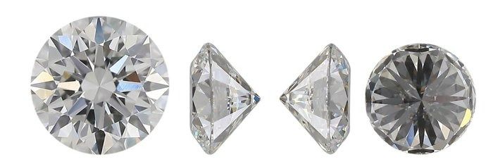 Exquisite 1.40ct Triple Excellent Ideal Cut Pair of Round-Shaped Diamonds
