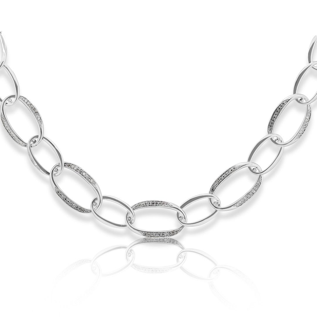 Substantial 0.65ct Natural Diamond Necklace in 18K White Gold