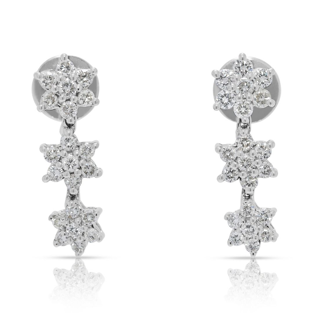 Ethereal 0.42ct Natural Diamond Earrings in 18K White Gold