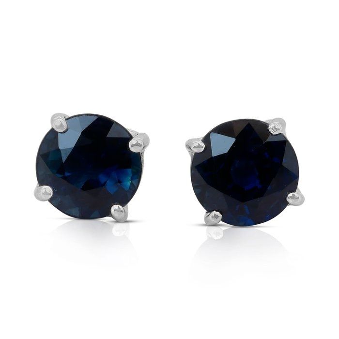 Exquisite 2.01ct Sapphire Stud Earrings in Platinum