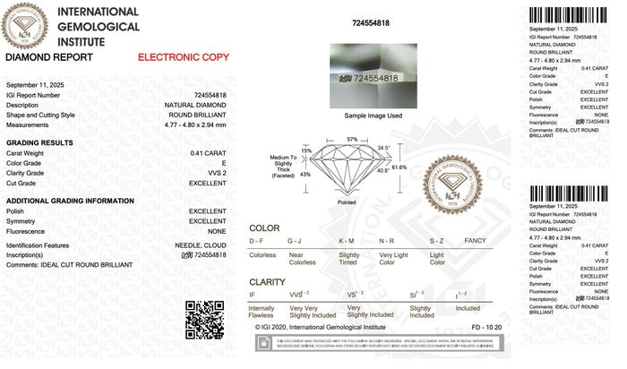 Exquisite 0.81ct Natural Pair of Round-Shaped Diamonds - IGI Certified