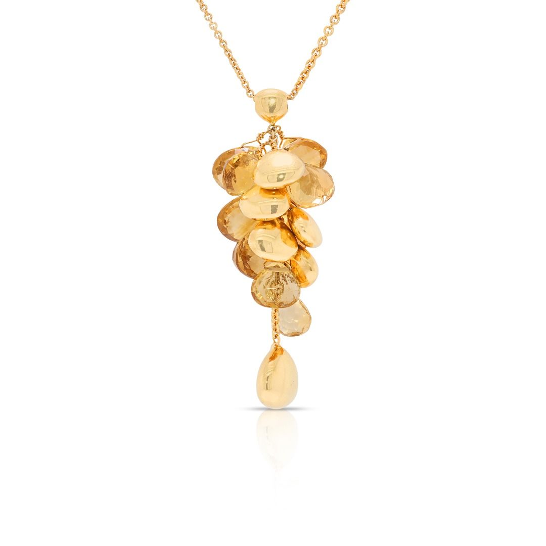 Warm 18K Yellow Gold Citrine Necklace