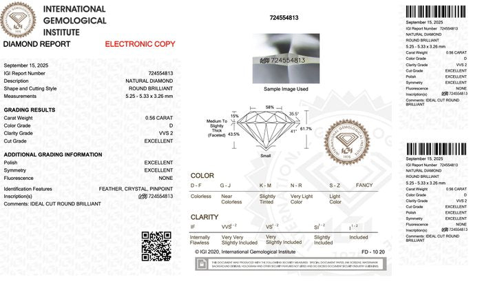 Brilliant 1.11ct Natural Pair of Round-Shaped Diamonds - IGI Certified