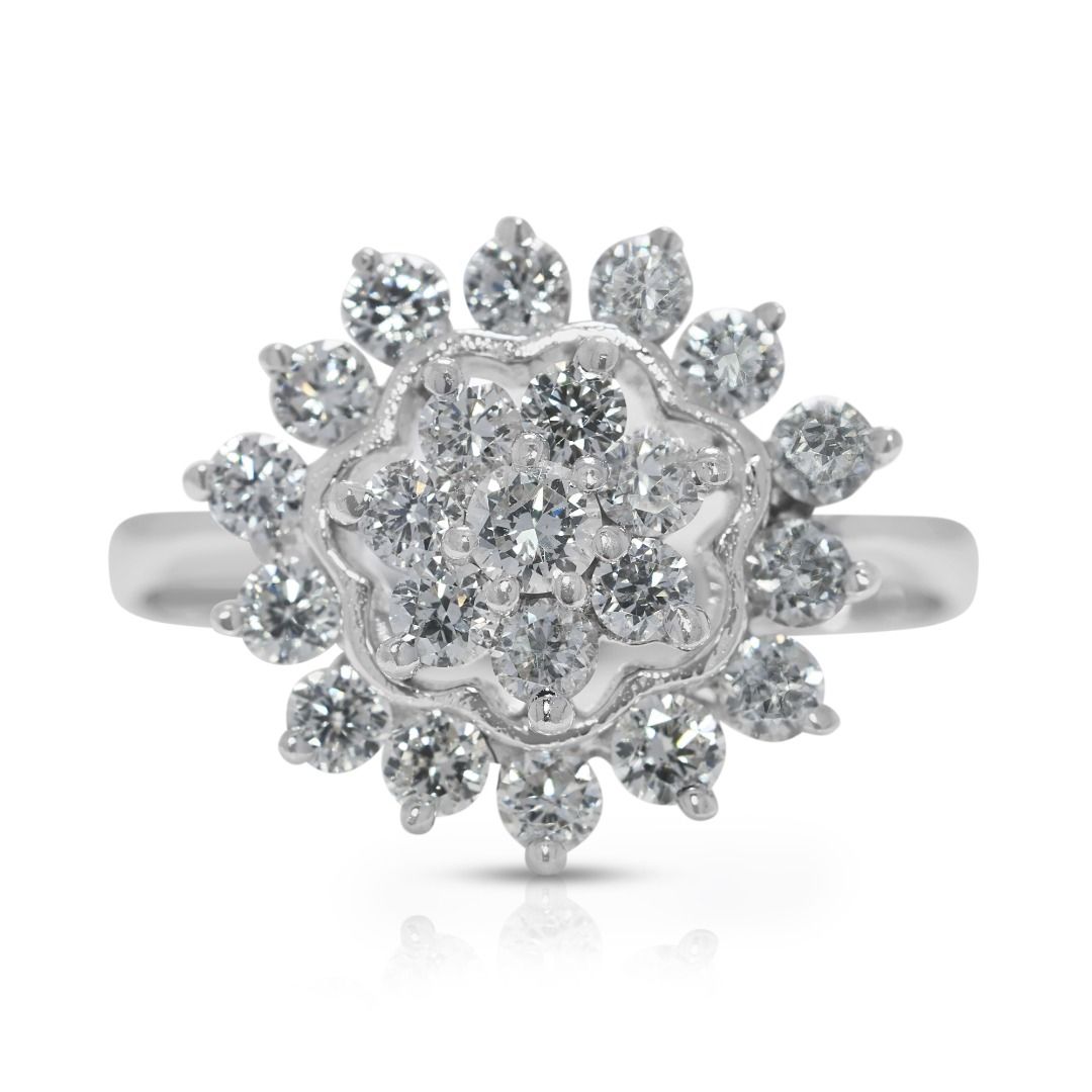 Breathtaking 1.15ct Natural Diamond Ring in 14K White Gold