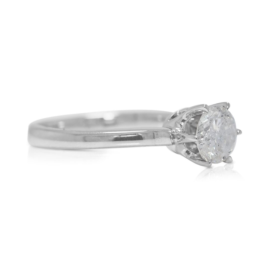 Timeless 0.88ct Solitaire Natural Diamond Ring in 14K White Gold