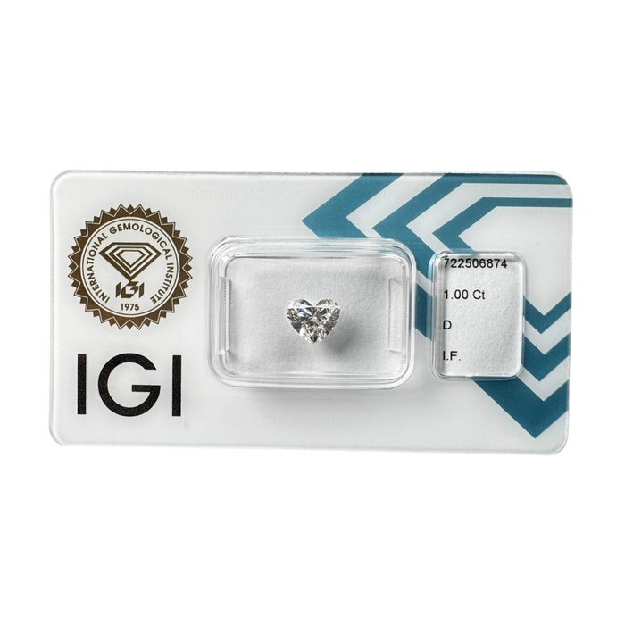Precious 1.00ct Heart-Shaped Natural Diamond - IGI Certified