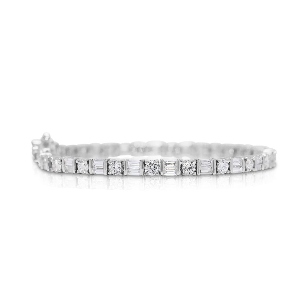 Elegant 2.53ct Natural Diamond Bracelet in 18K White Gold