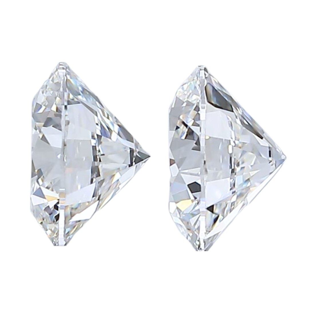 Brilliant 2 carat and 41points Triple Excellent Ideal Cut Pair of Round Brilliant Natural Diamonds