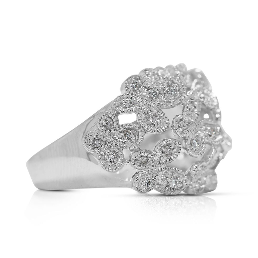 Sophisticated 0.27ct Natural Diamond Ring in 18K White Gold