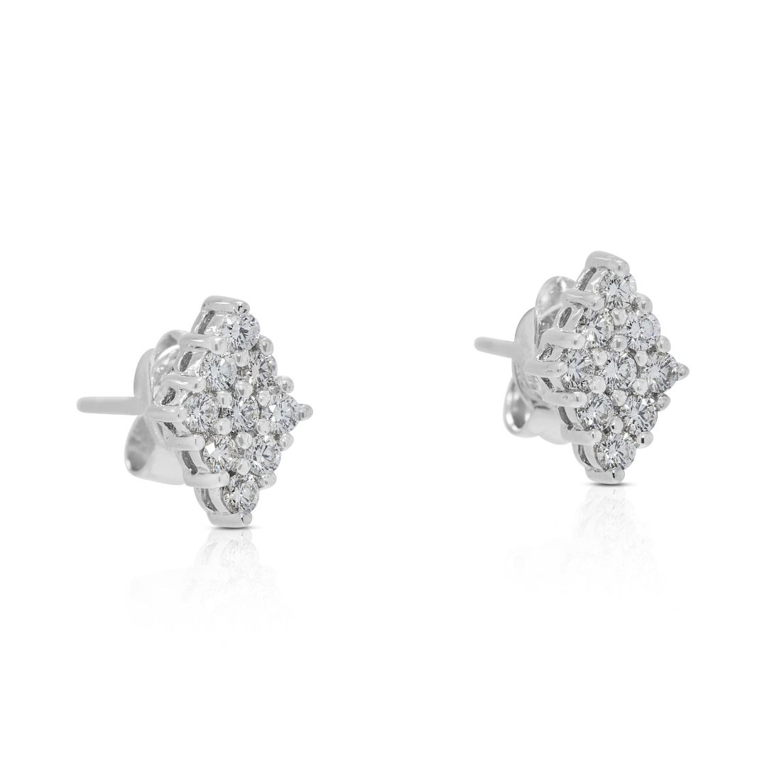 Radiant 0.27ct Natural Diamond 18K White Gold Earrings