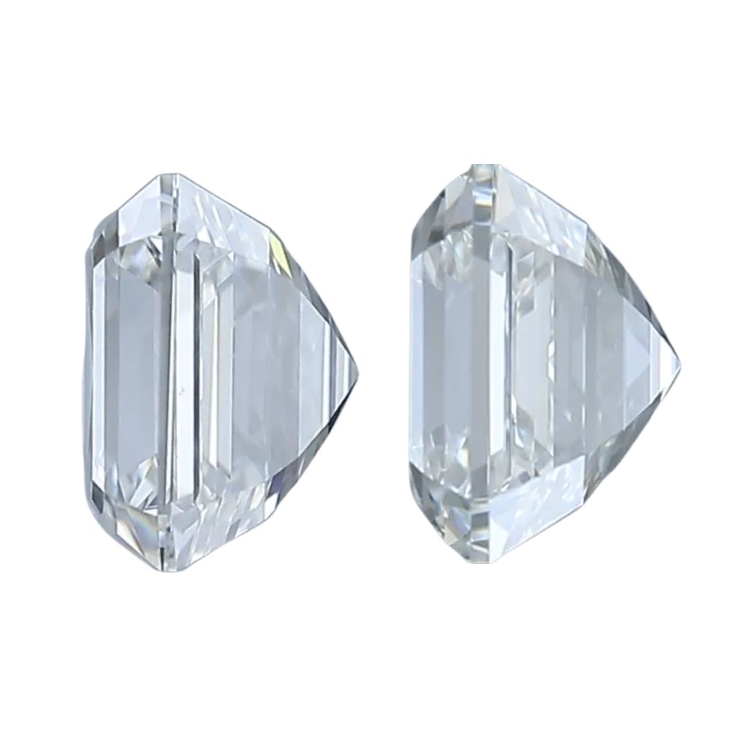 1.80 Carat GIA Certified Natural Diamond Square Emerald Cut Pair