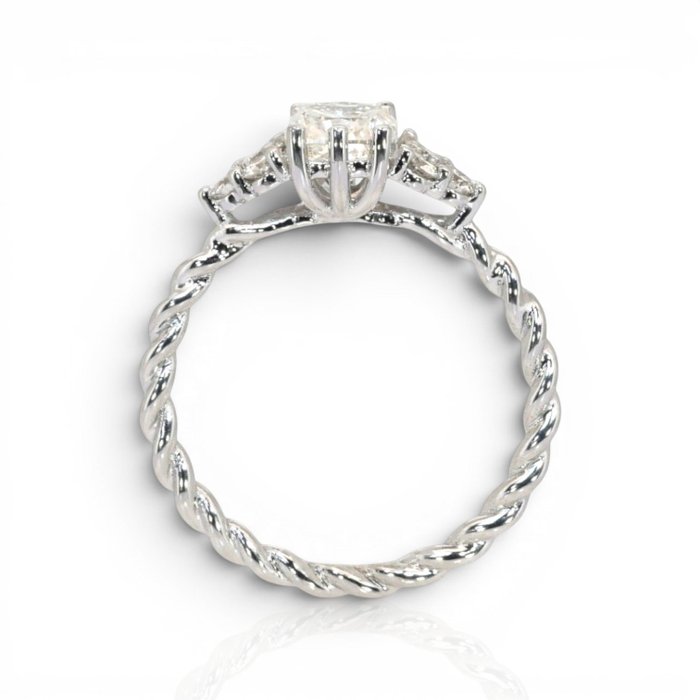 1.26 Carats IGI Certified Natural Diamond 18K White Gold 7-Stone Ring