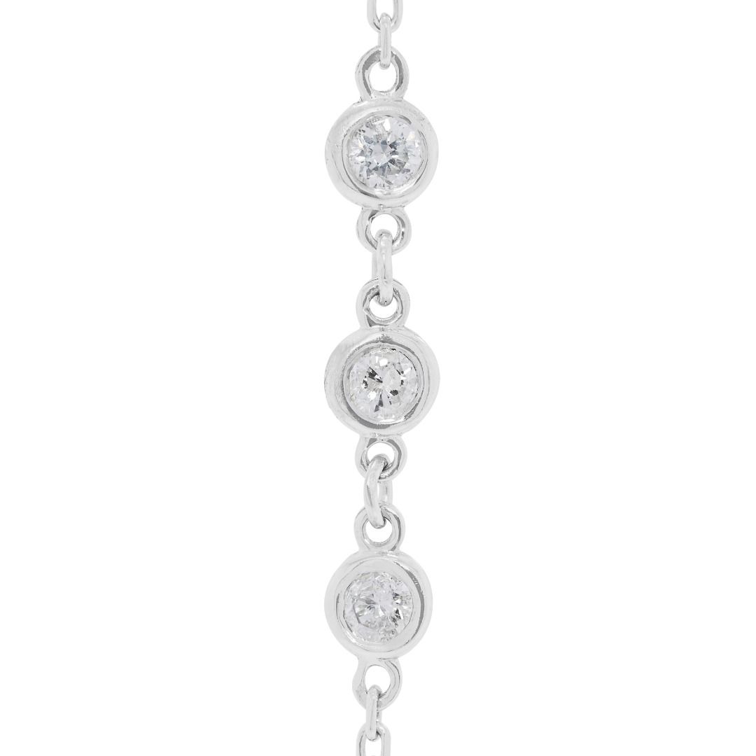 Dazzling 1.5ct Natural Diamond 14K White Gold Necklace