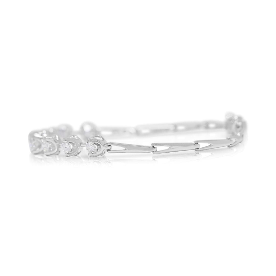 Sparkling 0.54ct Natural Diamond Bracelet in 18K White Gold