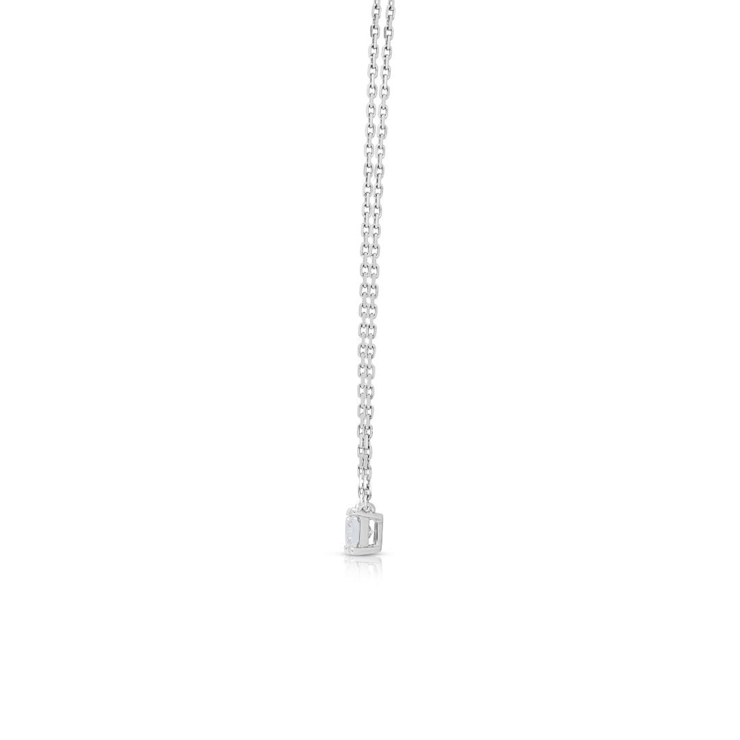 Brilliant 0.72ct Radiant Natural Diamond Necklace in 18K White Gold