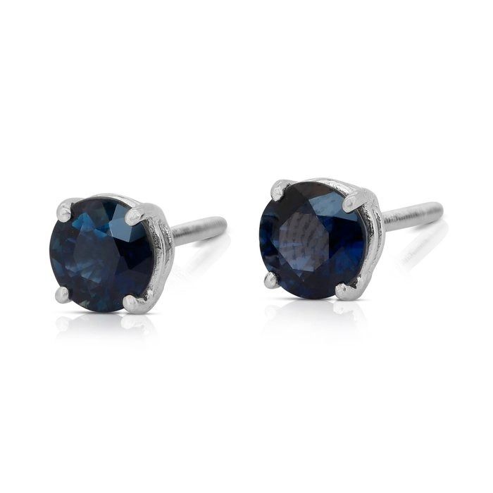 Exquisite 2.01ct Sapphire Stud Earrings in Platinum