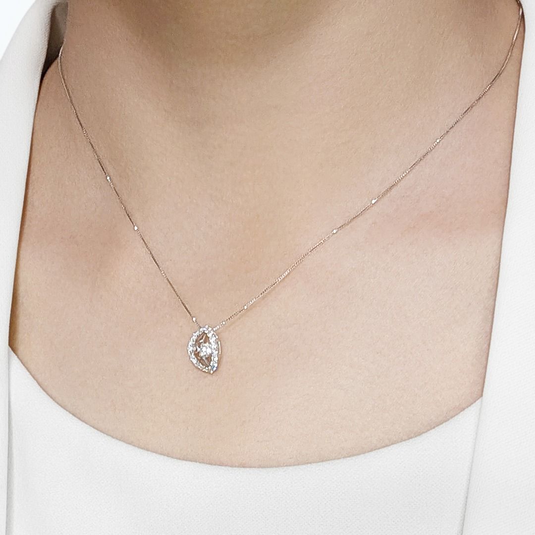 Elegant 0.60ct Natural Diamond Pendant in 18K White Gold