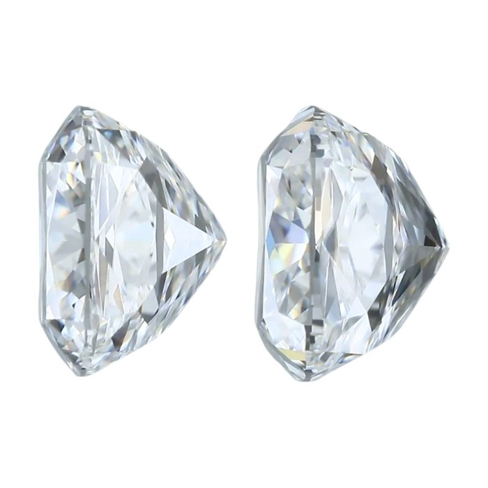 Dazzling 2.03ct Double Excellent Ideal Cut Pair of Cushion-Shaped Diamonds - GIA Certified
