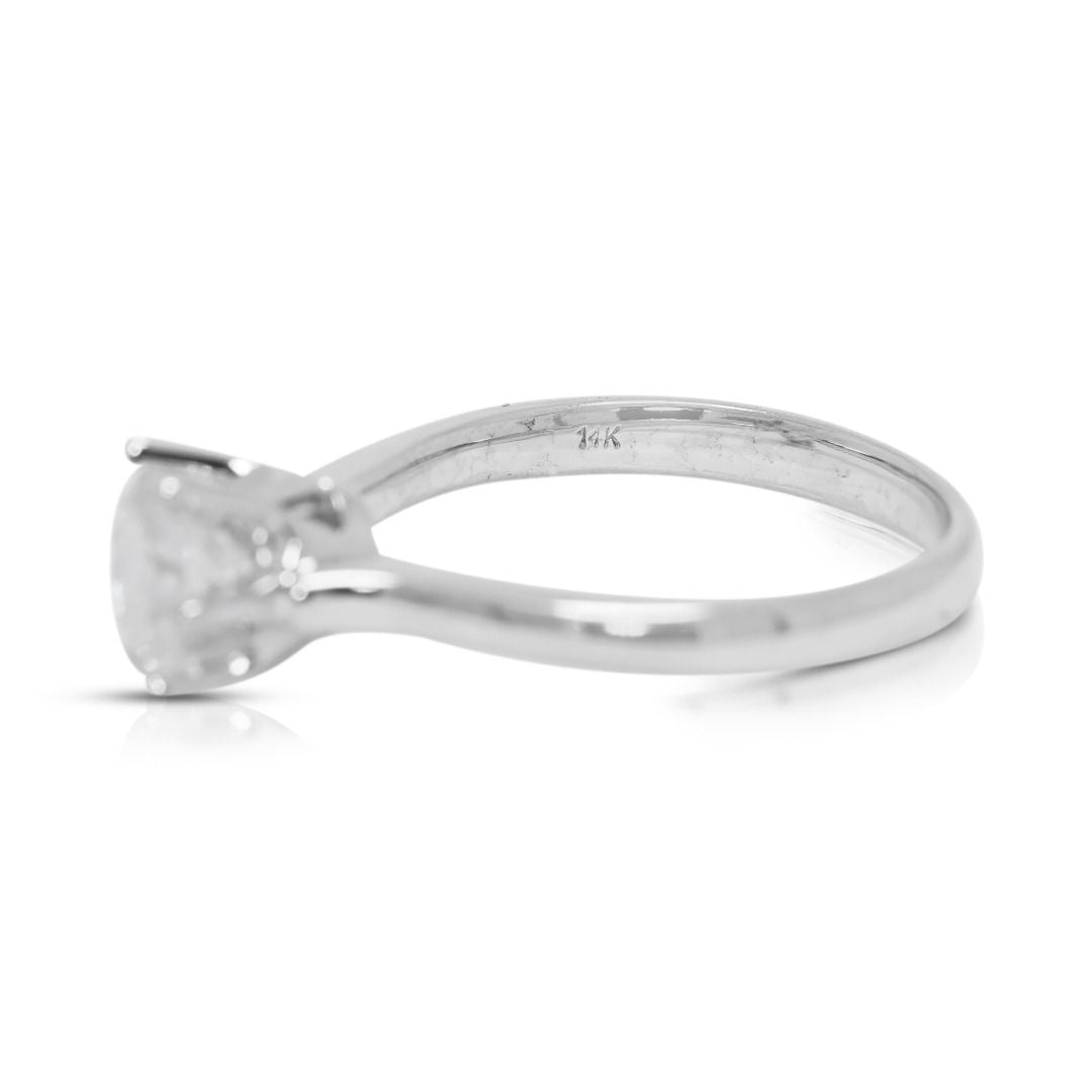 Timeless 0.88ct Solitaire Natural Diamond Ring in 14K White Gold