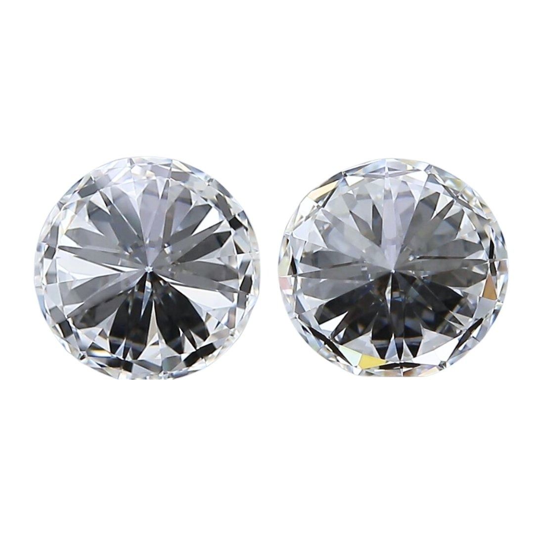 Brilliant 2 carat and 41points Triple Excellent Ideal Cut Pair of Round Brilliant Natural Diamonds