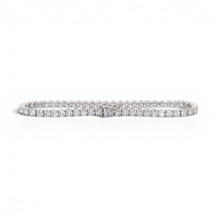5,88 Karat IGI-zertifiziertes Naturdiamant-Tennisarmband aus 18K Weißgold