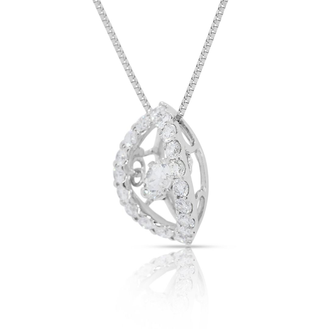 Elegant 0.60ct Natural Diamond Pendant in 18K White Gold
